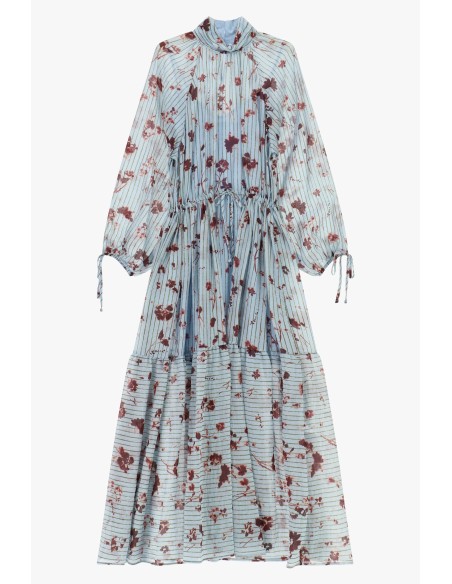Lange jurk met bloemenprint en wijde mouwen Dixie