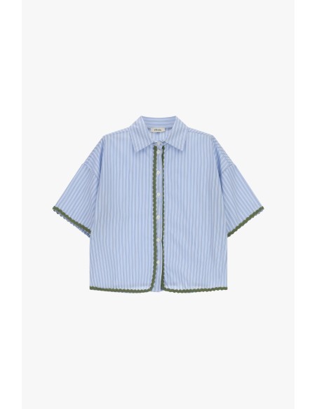 Gestreept shirt met schulpranden en korte mouwen Dixie