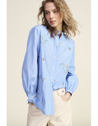 Dixie-shirt met lange mouwen en opstaande kraag