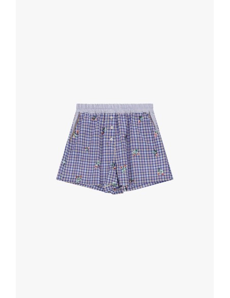 Regular-fit shorts met ruitjes, knopen en geborduurd dessin van Dixie