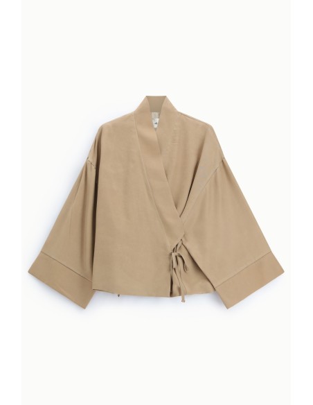 Dixie blazer in kimonomodel met soepele pasvorm en ceintuur aan de zijkant