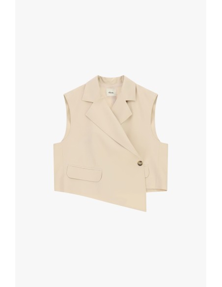 Kort getailleerd gilet met asymmetrische sluiting