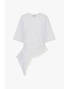 Asymmetrische top met rimpeldetail en elleboogmouwen Dixie 2