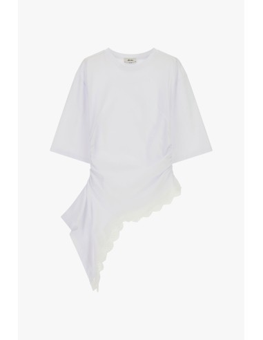 Asymmetrische top met rimpeldetail en elleboogmouwen Dixie