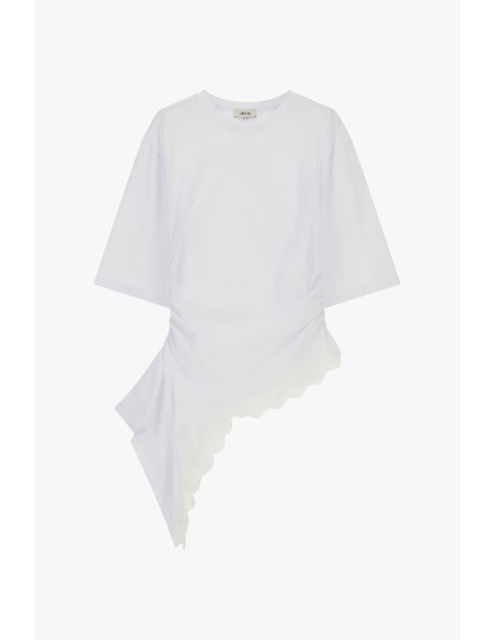 Asymmetrische top met rimpeldetail en elleboogmouwen Dixie