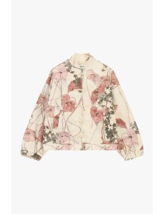 Dixie bomberjack met bloemenprint en knoopsluiting