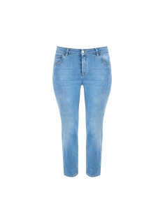 Curvy skinny jeans van stretchdenim met medium wassing en strass op de achterzak Rinascimento Curvy