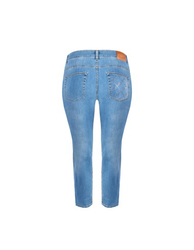 Curvy skinny jeans van stretchdenim met medium wassing en strass op de achterzak Rinascimento Curvy