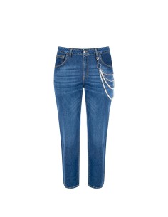 Rinascimento Curvy Curvy straight jeans met afneembare parelketting