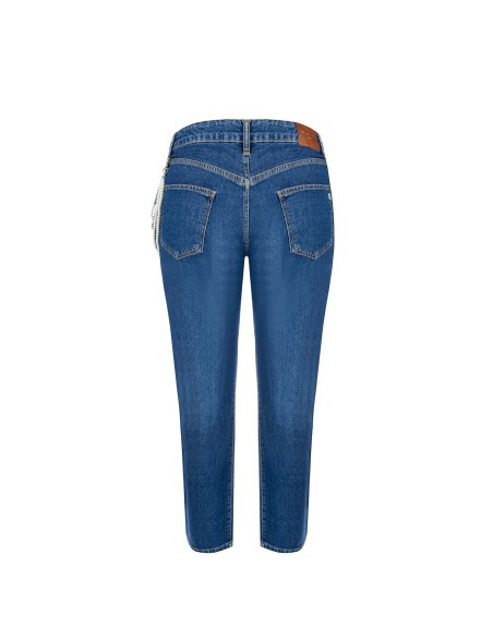 Rinascimento Curvy Curvy straight jeans met afneembare parelketting