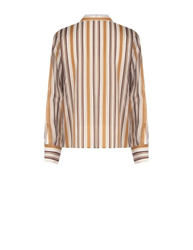 Gestreepte blouse van ultralichte lyocell met maxi-volant Rinascimento