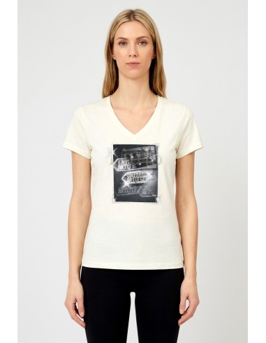 T-shirt met print en strass van Liu Jo