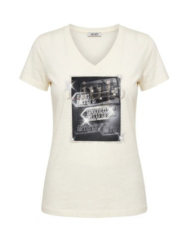 T-shirt met print en strass van Liu Jo