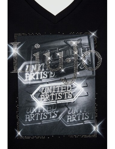 T-shirt met print en strass van Liu Jo