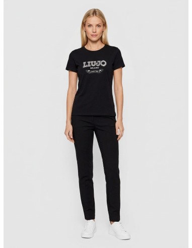 T-shirt met logo en edelstenen van Liu Jo