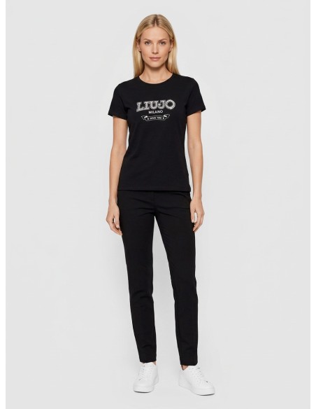T-shirt met logo en edelstenen van Liu Jo