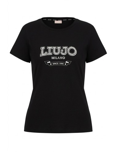 T-shirt met logo en edelstenen van Liu Jo