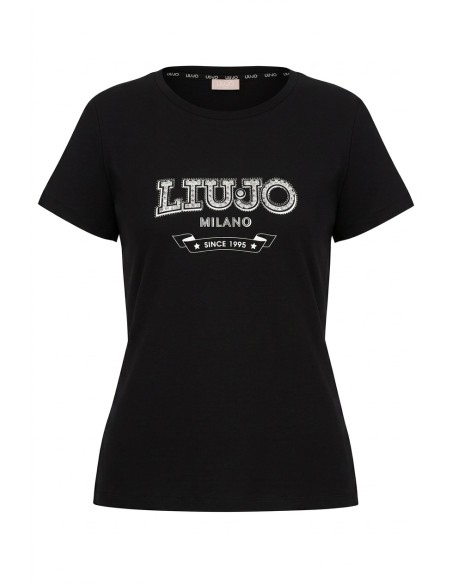 T-shirt met logo en edelstenen van Liu Jo