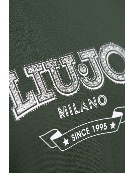 T-shirt met logo en edelstenen van Liu Jo
