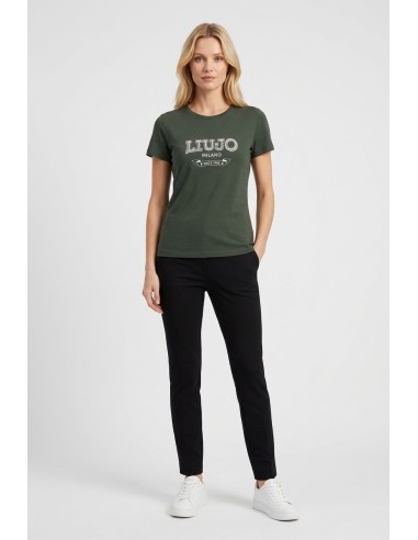 T-shirt met logo en edelstenen van Liu Jo