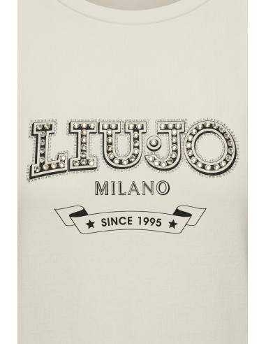 T-shirt met logo en edelstenen van Liu Jo