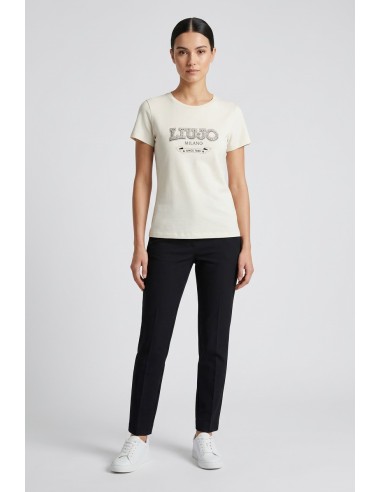 T-shirt met logo en edelstenen van Liu Jo