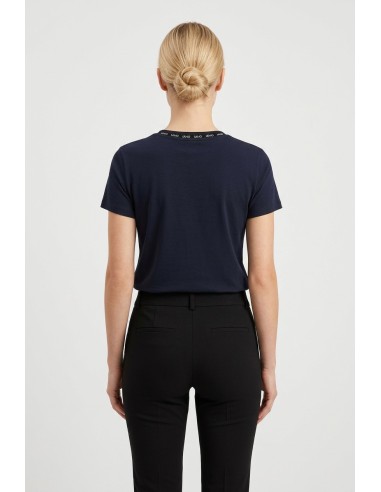 T-shirt met logoletters en edelstenen van Liu Jo