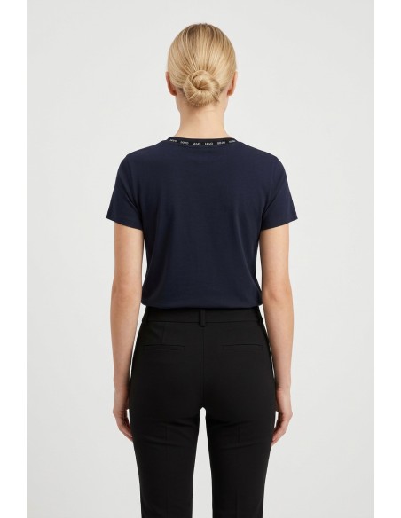 T-shirt met logoletters en edelstenen van Liu Jo