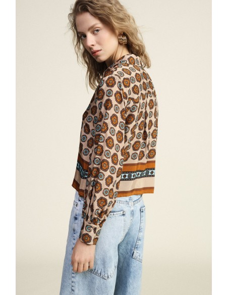 Dixie overhemd met levendige geometrische print