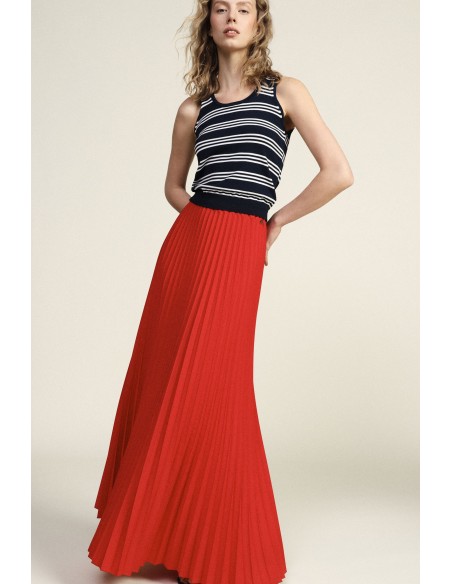 Geplooide midi-rok met elastische taille Dixie