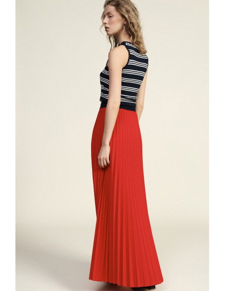 Geplooide midi-rok met elastische taille Dixie