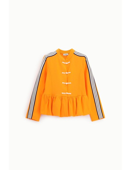 Sweatshirt zonder capuchon met knoop en volant Dixie