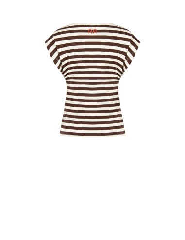 Gestreept katoenen T-shirt met ribstructuur Rinascimento