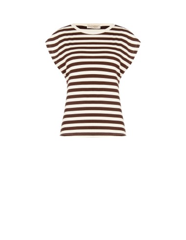 Gestreept katoenen T-shirt met ribstructuur Rinascimento