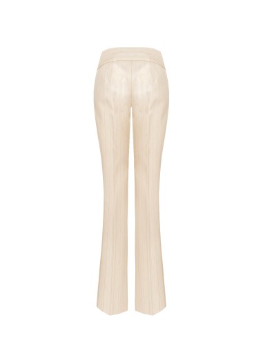 Rechte broek van technische gestreepte stof met lurex en glittereffect van Rinascimento