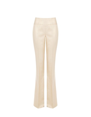 Rechte broek van technische gestreepte stof met lurex en glittereffect van Rinascimento