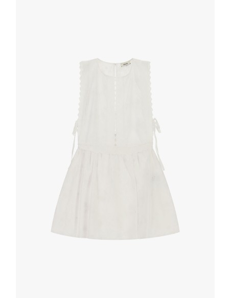 Korte mouwloze jurk met gerimpelde details Dixie