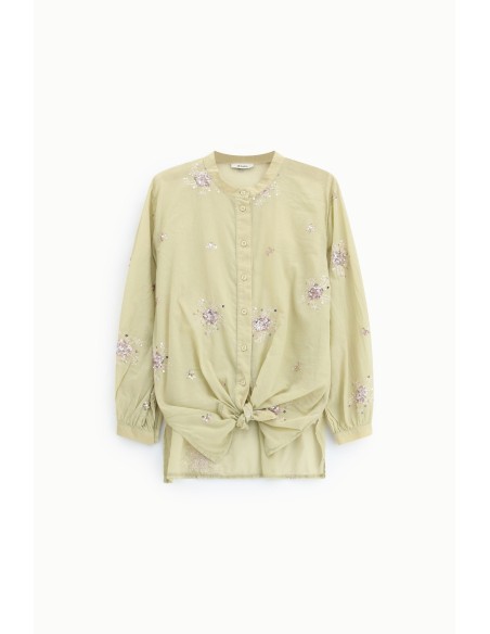 Dixie-shirt met pailletten en klassieke kraag
