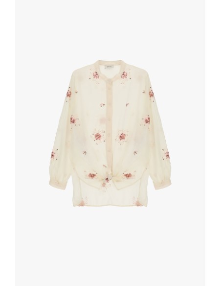 Dixie-shirt met pailletten en klassieke kraag