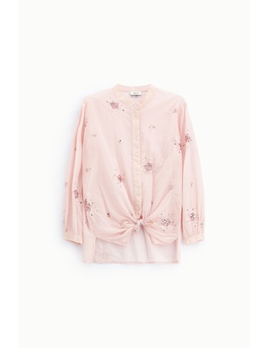 Dixie-shirt met pailletten en klassieke kraag