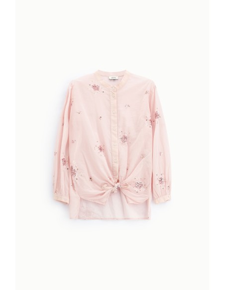 Dixie-shirt met pailletten en klassieke kraag