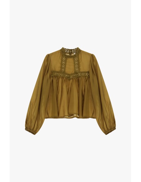 Ruime blouse met kanten inzetstukken bij de halslijn Dixie