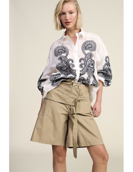 Short met brede tailleband en D-ringdetail Dixie