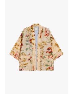 Dixie dusterjas met bloemenmotief en wijde mouwen