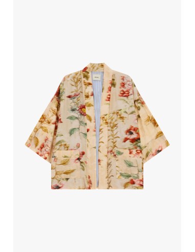 Dixie dusterjas met bloemenmotief en wijde mouwen