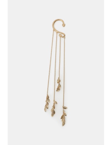 Dixie ear cuff-oorbel met slang, kettingen en bladeren