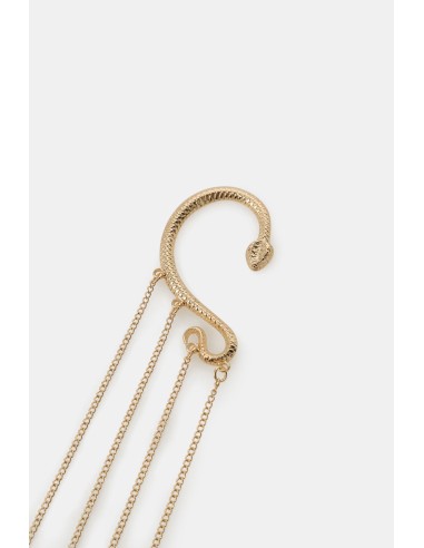 Dixie ear cuff-oorbel met slang, kettingen en bladeren