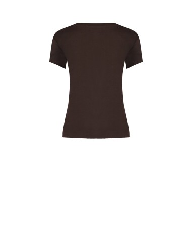 Regular katoenen T-shirt met hondenprint en strass van Rinascimento