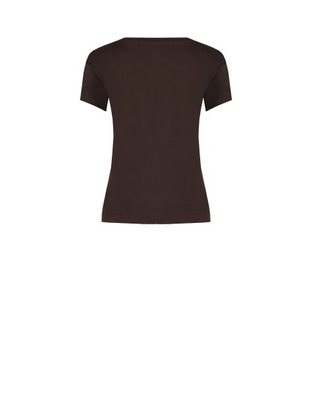 Regular katoenen T-shirt met hondenprint en strass van Rinascimento