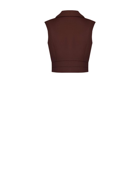 Cropped gilet van soepelvallende stof Rinascimento